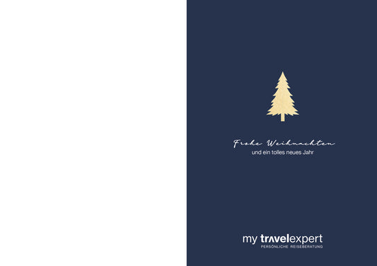 Weihnachtskarte mit Goldfolie inkl. Umschlag (10 Karten)